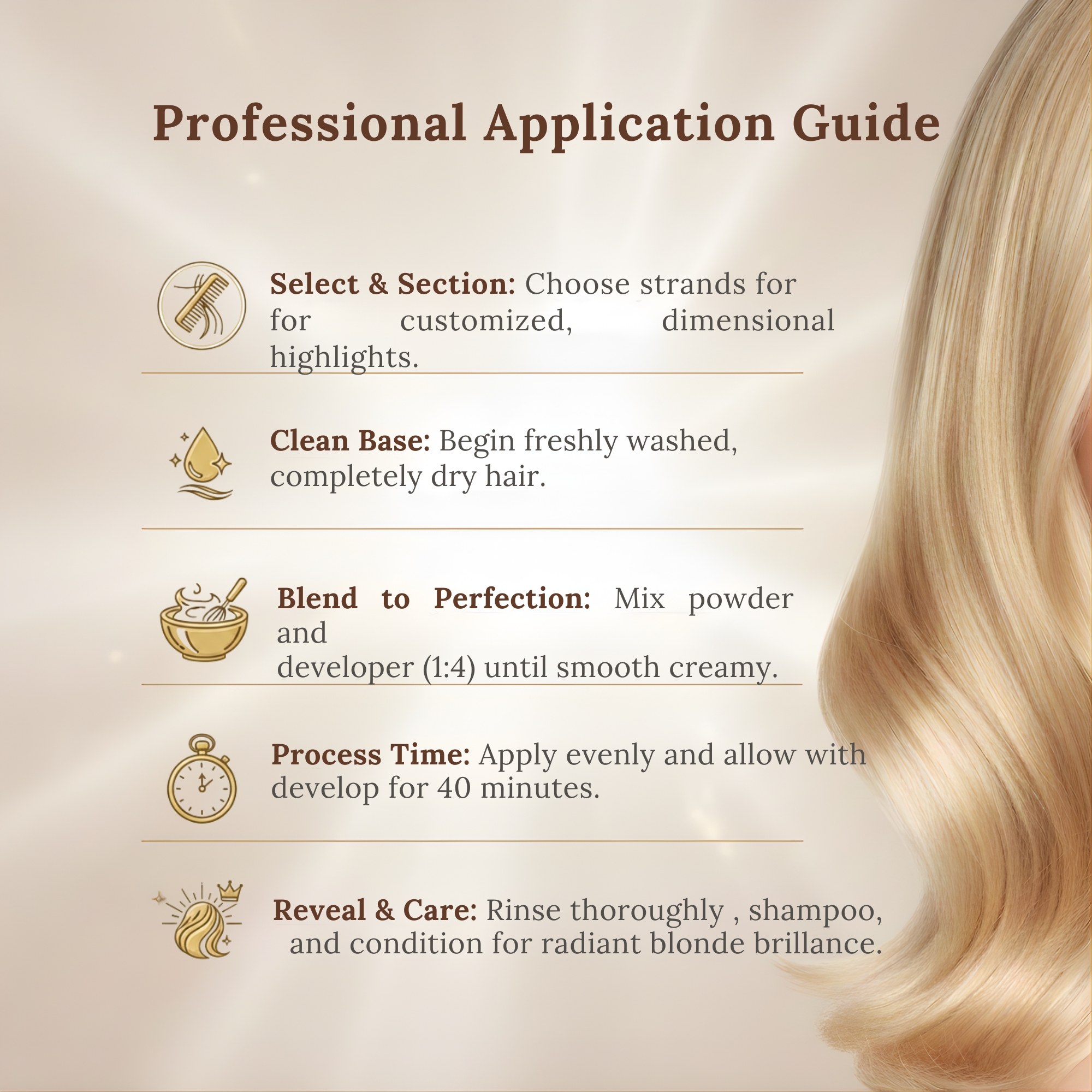 Color Grace Multi Lights Kit Blondor | Golden blonde Hair Color Powder For Women & Men - Image 4