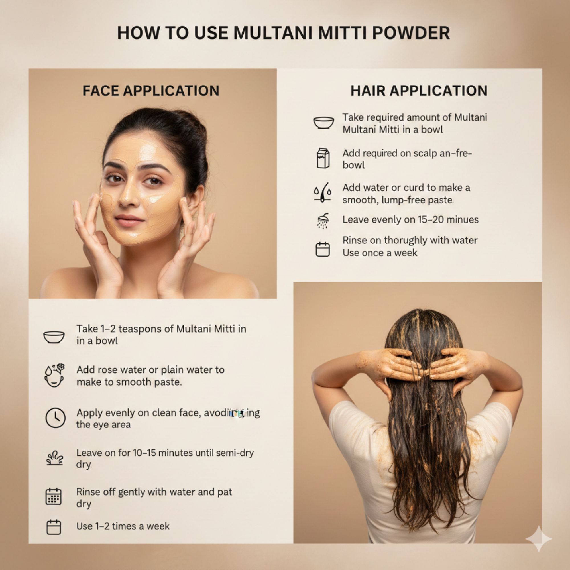 Sanjeevani Natural 100% Pure Multani Mitti Powder for Face, Skin & Hair | Bentonite Clay for Glowing Skin & Healthy Scalp | Pack of 100gm - Image 7