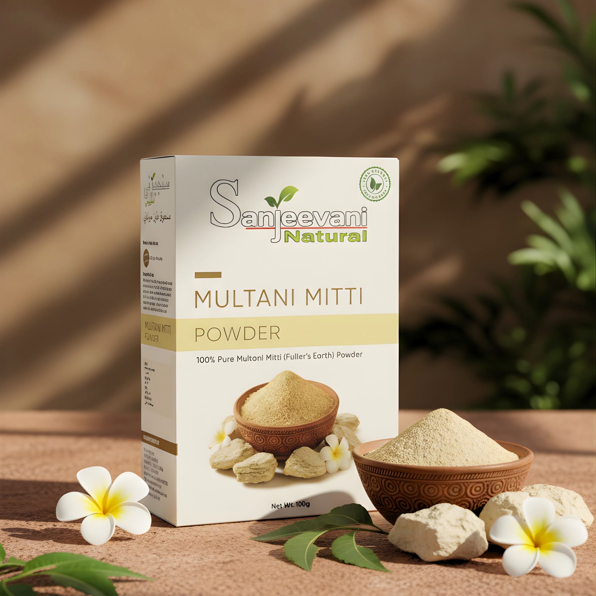 Sanjeevani Natural 100% Pure Multani Mitti Powder for Face, Skin & Hair | Bentonite Clay for Glowing Skin & Healthy Scalp | Pack of 100gm - Image 4